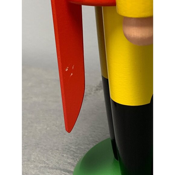 Erzgebirge German Nutcracker Figurine Red Yellow Outfit Faux Fur Accents Gold-Ti - Picture 3 of 10